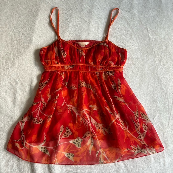 Victoria's Secret Other - Y2K Victoria’s Secret very sexy lingerie gown red animal print mesh cami slip Lg